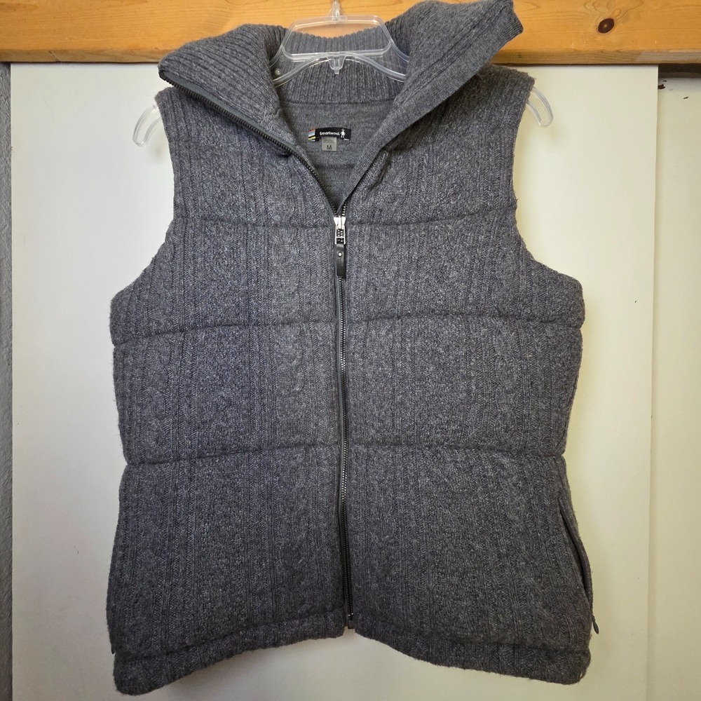 Smartwool Women's Wool Vest Gray Size M Gorpcore Cozy Warm Winter Outdoor Layers